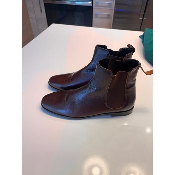 Zara Basic Collection Pointed Toe Chelsea Boots Brown Size 38 - Picture 5 of 11